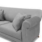 Sofá Living 2 Lugares 1 60m Vênus Veludo Cinza Grafite Pés Ca