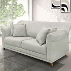 Sofá Living 2 Lugares 1 60m Vênus Veludo Cinza Prata Pés Cast