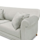 Sofá Living 2 Lugares 1 60m Vênus Veludo Cinza Prata Pés Cast