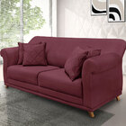 Sofá Living 2 Lugares 1 60m Vênus Veludo Vinho Pés Castanho -