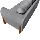 Sofá Living 2 Lugares 1 80m Lottus Linho Grafite Pés Castanho