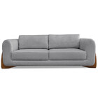 Sofá Living 2 Lugares 1 80m Lottus Linho Grafite Pés Castanho