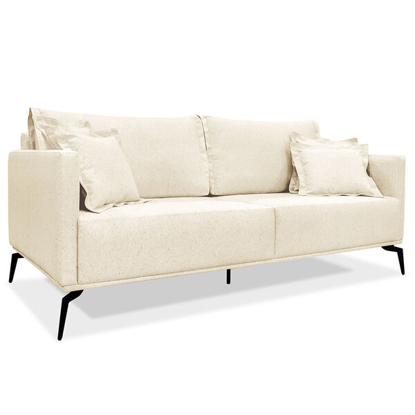 Sofá Living 2 Lugares 1 80m Sirius Linho Pés Metálicos - Pall