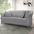 Sofá Living 2 Lugares 1 80m Vênus Linho Pés Castanho - Pallaz