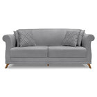 Sofá Living 2 Lugares 1 80m Vênus Linho Pés Castanho - Pallaz