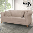 Sofá Living 2 Lugares 1 80m Vênus Linho Pés Castanho - Pallaz