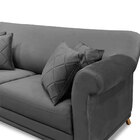 Sofá Living 2 Lugares 1 80m Vênus Suede Cinza Pés Castanho -