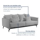 Sofá Living 2 Lugares 200cm Com Base De Ferro Tecido Bouclé A