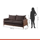 Sofá Living 2 Lugares 200cm Em Veludo Noruega Veludo  Veludo