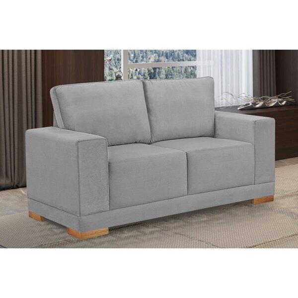 Sofá Living 2 Lugares Em Veludo Filadélfia Yescasa Cinza