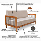 Sofá Living 2 Lugares Marilia 1 60m Linho Areia Base Em Madei