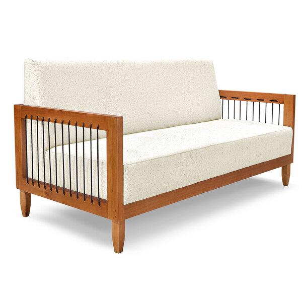 Sofá Living 2 Lugares Marilia 1 60m Linho Base Em Madeira Cas