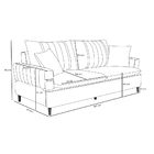 Sofá Living 3 Lugares 180cm Com Almofadas Veras D05 Linho Ver