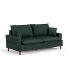 Sofá Living 3 Lugares 180cm Com Almofadas Veras D05 Linho Ver