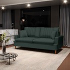 Sofá Living 3 Lugares 180cm Com Almofadas Veras D05 Linho Ver