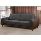 Sofá Living 3 Lugares 180cm Pés Madeira Marok F05 Veludo Graf