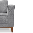 Sofá Living 3 Lugares 2,10 M Linho Cinza Com Base E Pés Madei