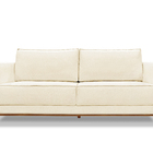 Sofá Living 3 Lugares 2,30 M Linho Pérola Com Base E Pés Made