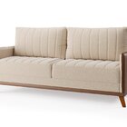 Sofá Living 3 Lugares 200cm Linho Seletto Bronze