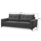 Sofá Living 3 Lugares 200cm Pés Em Aço Obelisco F05 Veludo Gr