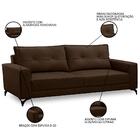 Sofá Living 3 Lugares 200cm Pés Em Aço Obelisco F05 Veludo Ma