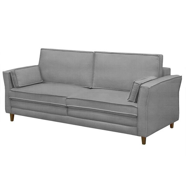 Sofá Living 3 Lugares 200cm Pés Madeira Efraim F05 Veludo Pra