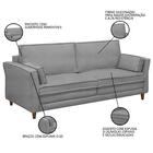 Sofá Living 3 Lugares 200cm Pés Madeira Efraim F05 Veludo Pra