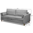 Sofá Living 3 Lugares 200cm Pés Madeira Efraim F05 Veludo Pra