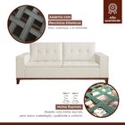 Sofá Living 3 Lugares 200cm Prestige Espresso Móveis Cru