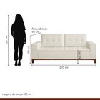 Sofá Living 3 Lugares 200cm Prestige Espresso Móveis Cru