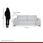 Sofá Living 3 Lugares 200cm Valence Espresso Móveis Cinza