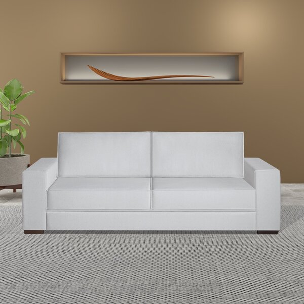 Sofá Living 3 Lugares 200cm Valence Espresso Móveis Cinza