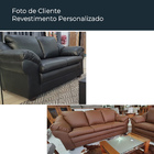 Sofá Living 3 Lugares 207cm Áurea Courino Marrom - Sallar Home