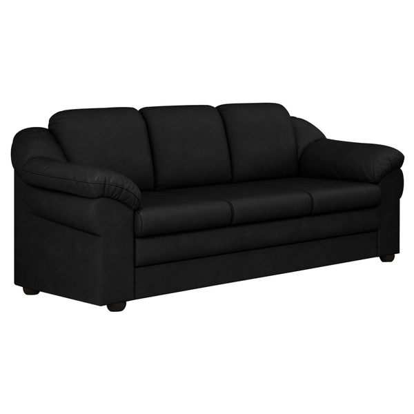 Sofá Living 3 Lugares 207cm Áurea Courino Preto - Sallar Home