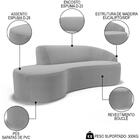 Sofá Living 3 Lugares 210cm Braço Direito Mozart D06 Boucle C