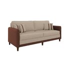 Sofá Living 3 Lugares 212cm Manágua Espresso Móveis Linho Beg