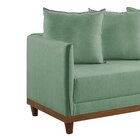 Sofá Living 3 Lugares 215cm Pés Em Madeira Maciça Linho Suéci