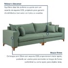 Sofá Living 3 Lugares 220cm Almofadas Soltas Pés Madeira Maci