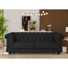 Sofá Living 3 Lugares 220cm Apso Courino Preto - Sallar Home