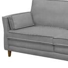 Sofá Living 3 Lugares 220cm Pés Madeira Efraim F05 Veludo Pra