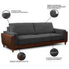 Sofá Living 3 Lugares 220cm Pés Madeira Marok F05 Veludo Graf