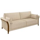 Sofá Living 3 Lugares 222cm Pés Madeira Roya M22 Linho Champa