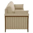 Sofá Living 3 Lugares 222cm Pés Madeira Roya Z32 Linho Bege -