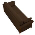 Sofá Living 3 Lugares 222cm Pés Madeira Roya Z32 Veludo Marro