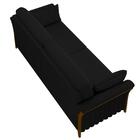 Sofá Living 3 Lugares 222cm Pés Madeira Roya Z32 Veludo Preto