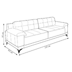 Sofá Living 3 Lugares 235cm Agostino Pés Design Em Ferro Cour