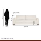 Sofá Living 3 Lugares 240cm Valence Espresso Móveis Cru
