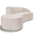 Sofá Living 3 Lugares 260cm Braço Direito Mozart D06 Linho Cr