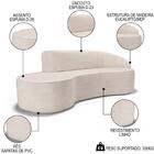 Sofá Living 3 Lugares 260cm Braço Direito Mozart D06 Linho Cr