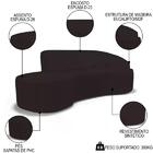 Sofá Living 3 Lugares 260cm Braço Direito Mozart D06 Sintétic